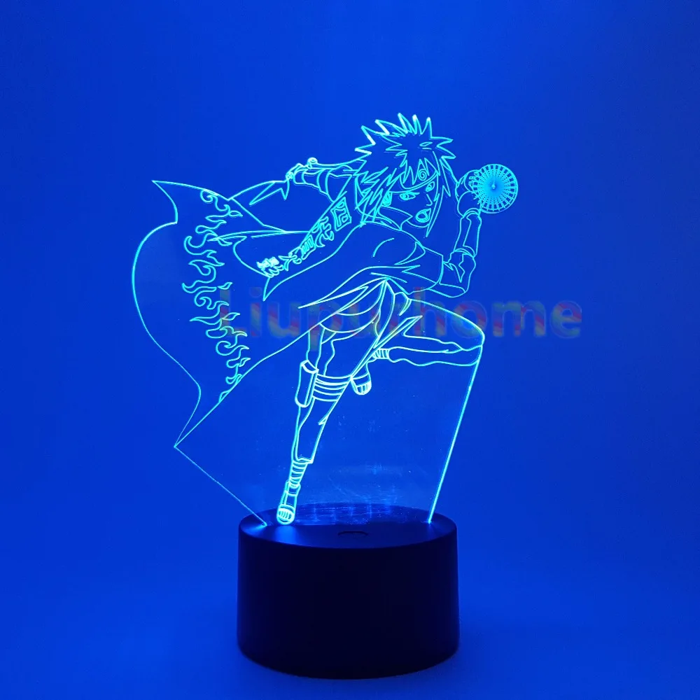 Наруто Минато 3D LED Цвет изменение визуальную иллюзию USB Ночные светильники Аниме Наруто Минато Рождество Аксессуары
