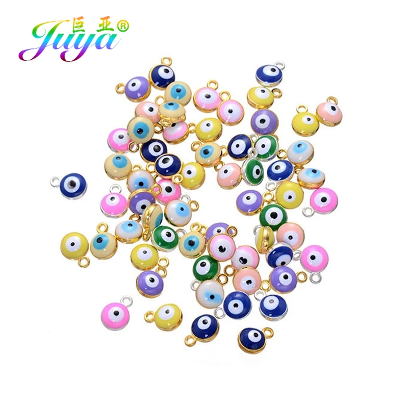 

Juya DIY Turkish Jewelry Components Handmade Colorful Lucite Enamel Charms Evil Eye Pendant For Women Men Classic Jewelry Making