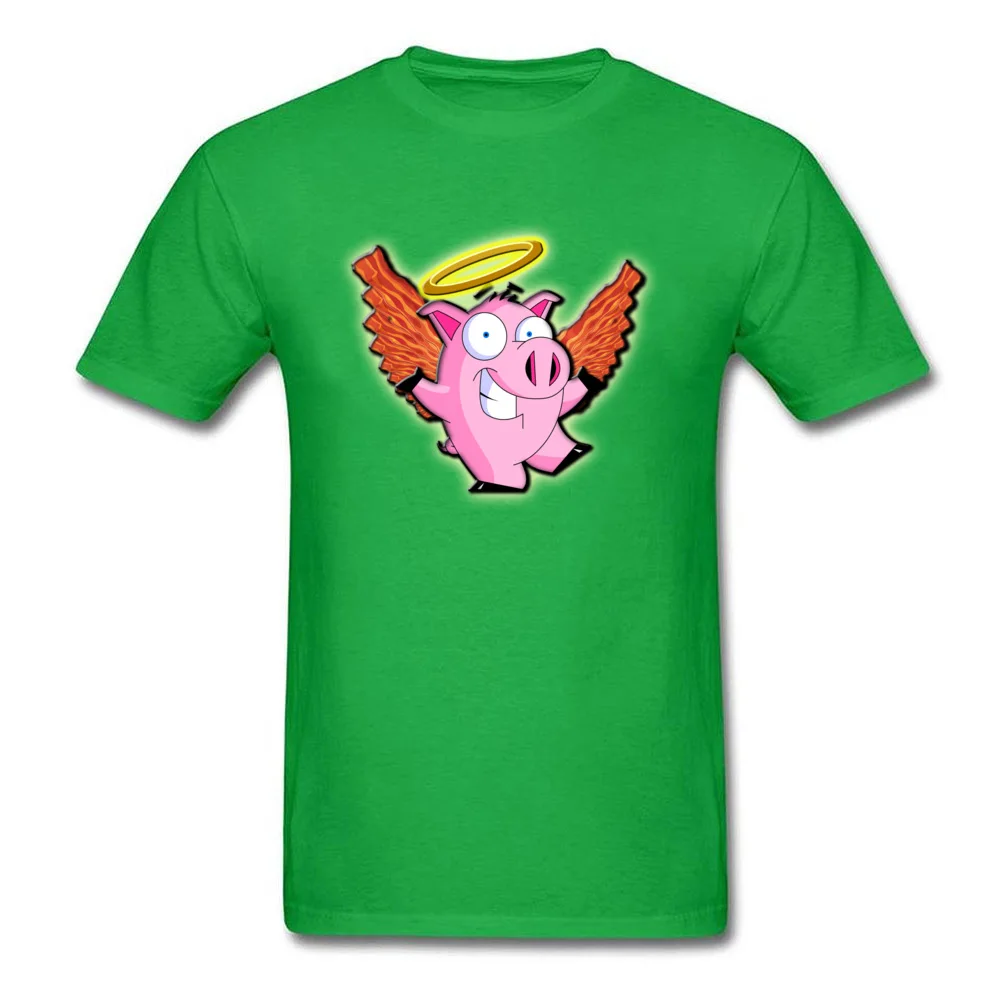 Heavenly Bacon Summer Autumn 100% Cotton Fabric Crew Neck Tops Shirt Short Sleeve Printed Tee-Shirts Brand New Summer T Shirts Heavenly Bacon green