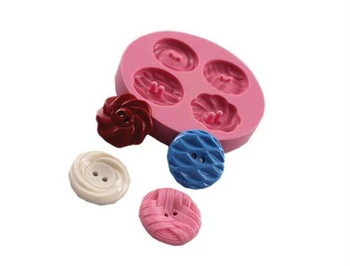 

Free shipping button shaped fondant molds wholesale chocolate silicon mold fondant Cake decoration mold