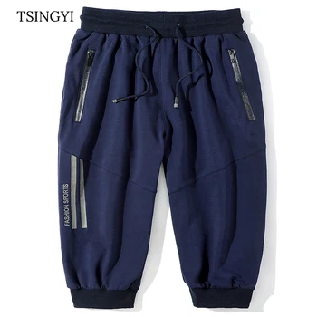 

Tsingyi 9XL 150KG Big size Men Summer Beach Solid Mid Waist Shorts Men Cotton Knee Length Homme Casual Mens Shorts Sweatpants