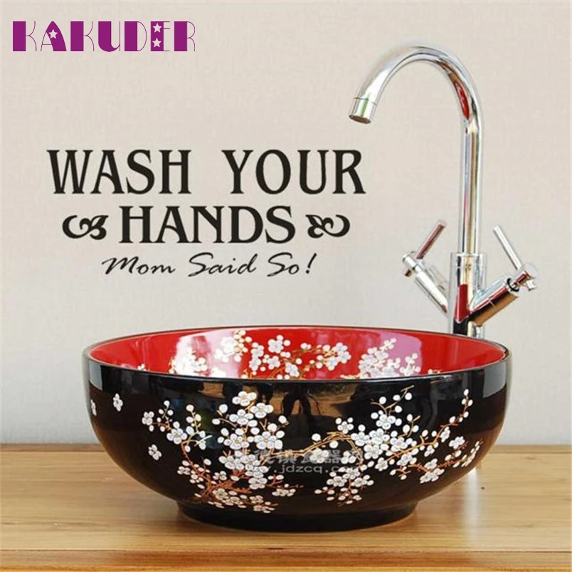 

Kakuder DIY wash your hand Art Wall Stickers Vinyl Removable Decals Mural Home Room Decor #50 2017 Gift 1PC Drop