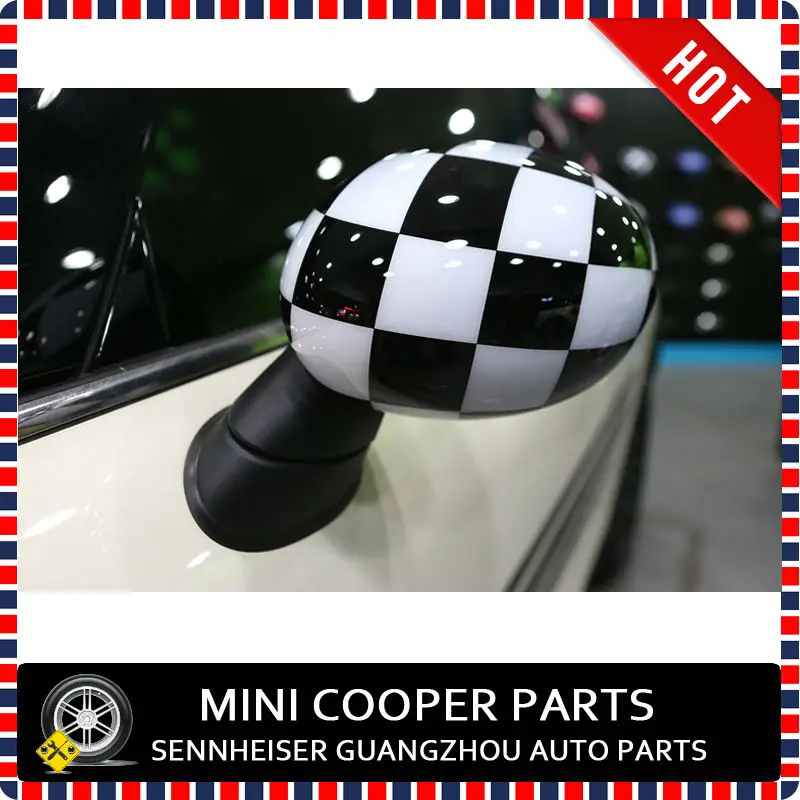 Big Chequred Style Side Mirror Cover-4