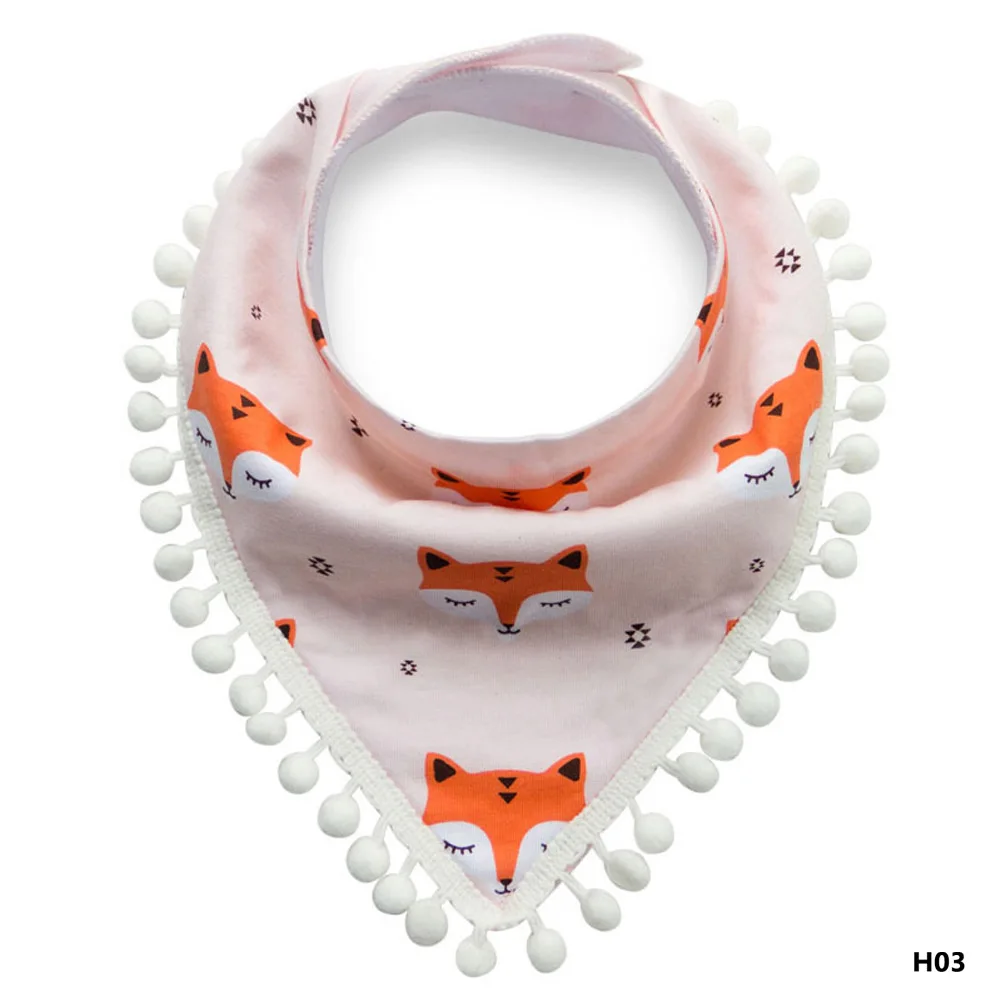 BB0722H03 Новинка модные Треугольники хлопок Полотенца детский слюнявчик, слюни двойной детский слюнявчик в горошек вытирания слюней младенцев Полотенца Детские аксессуары - Цвет: BB0722H03