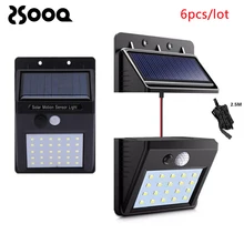 2-6pcs Rechargeable LED Solar Light Separate Type Motion Sensor Solar Wall Lamp Outdoor Street Yard Garden Lamp Bubls LSL111