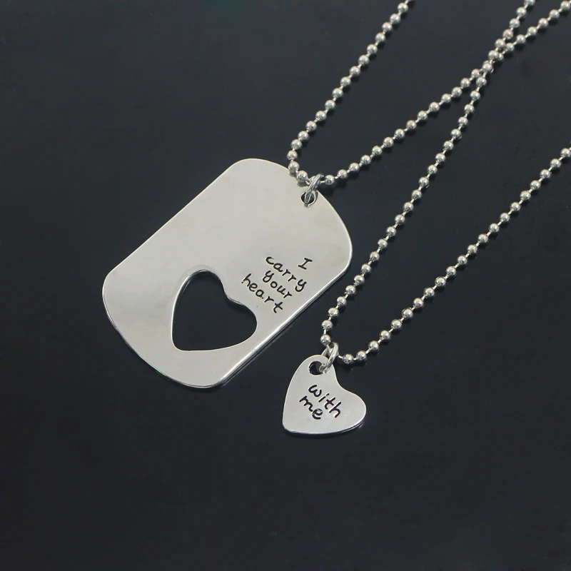 Ожерелье с подвеской в виде надписи I Carry Your Heart With Me для влюбленных ювелирные