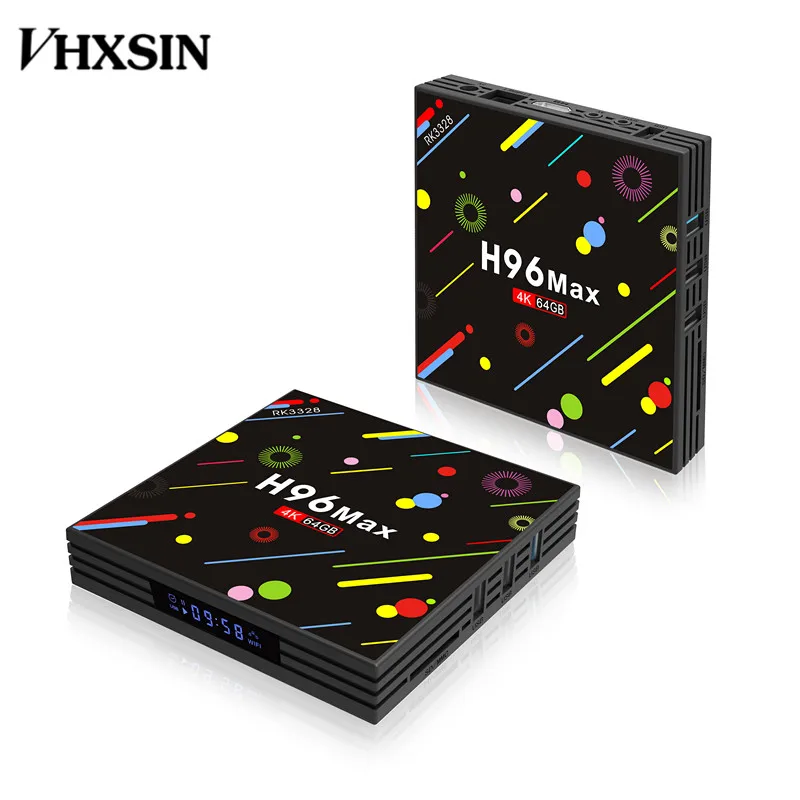 VHXSIN 5 штук в партии H96 MAX h2 RK3328 Quad-Core 64 бит корте Android Декодер каналов кабельного телевидения 4 К