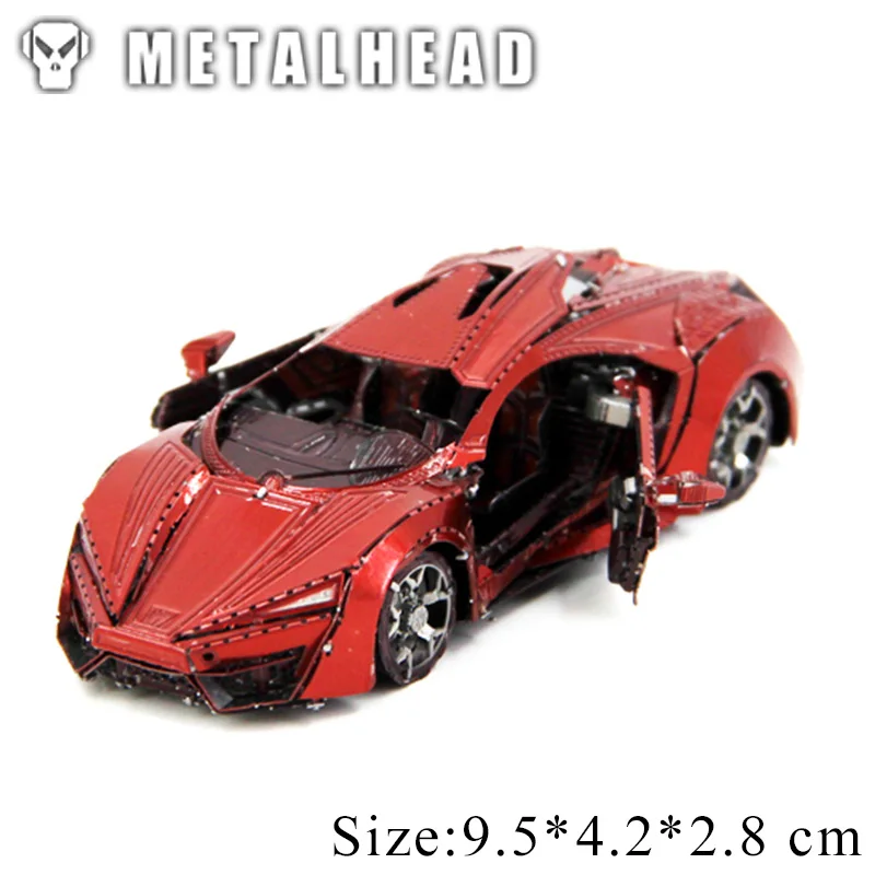 Мини красный гиперспорт гоночный автомобиль 3D металлическая головоломка ручная модель для взрослых детей развивающие игрушки коллекция интеллектуального развития