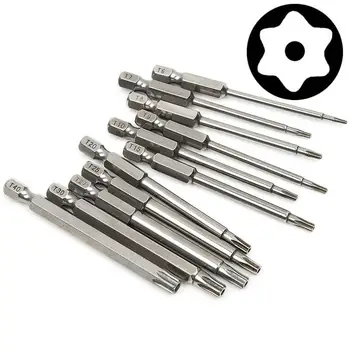 

11 Pcs Magnetic T6-T40 Torx Head Screw Driver Bit Set Security Tamper Proof Star 6 Point Screwdriver Drill Bits Tools with 1/4