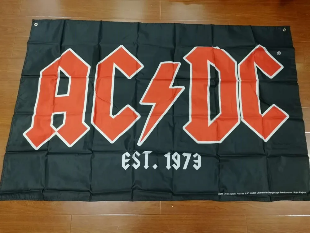 Xiangying полиэстер Висячие ACDC тяжелый металл рок резинка-украшение флаг