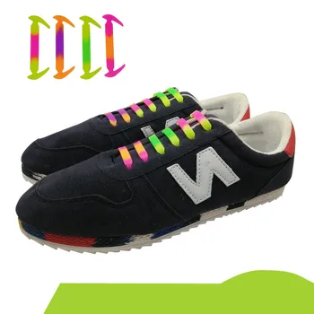 

2016 Fashion Boy Girl Women Elastic No Tie Shoelace All Sneakers Fit Strap Novelty Shoelaces Elastic Silicone Shoe Laces Hot