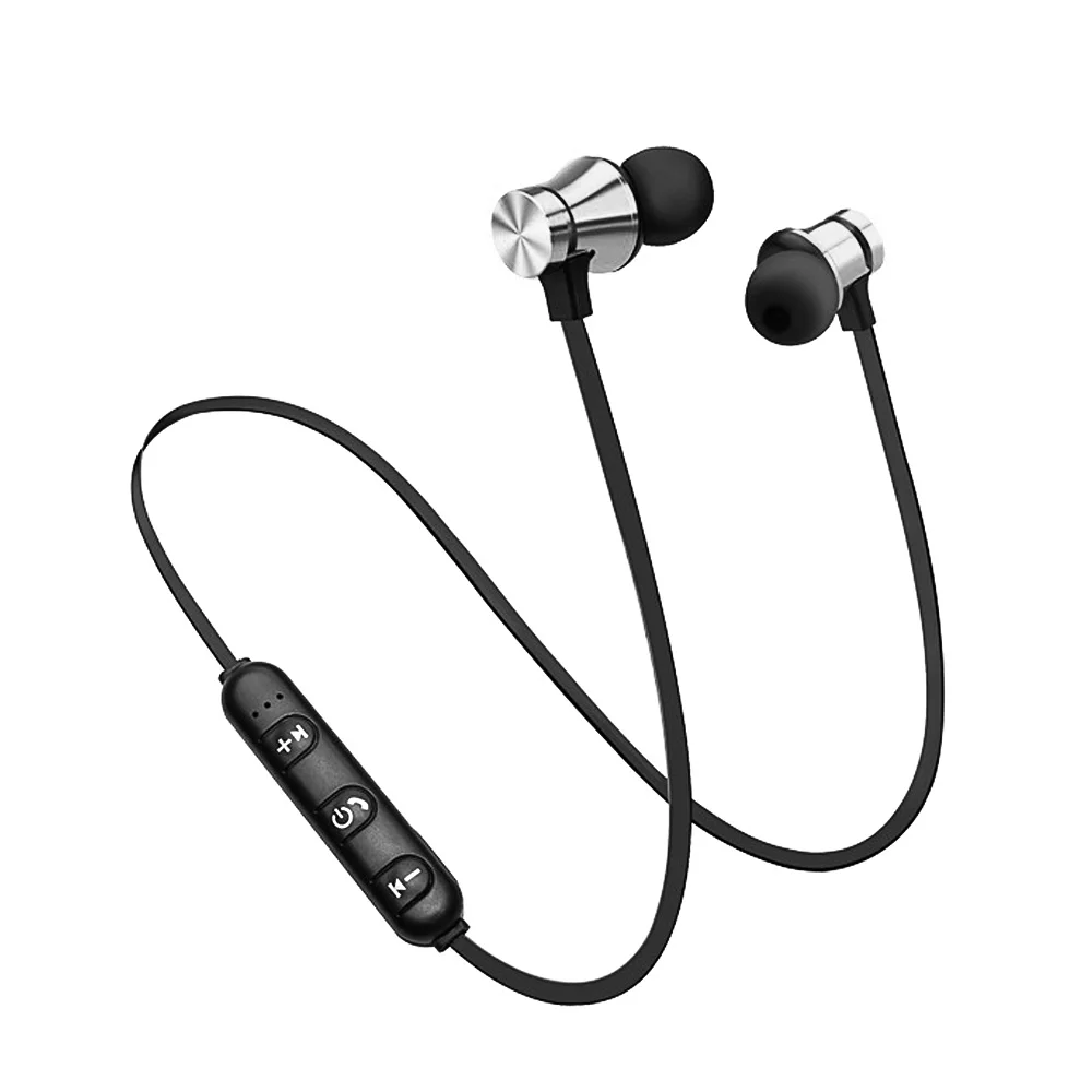 XT-11 Bluetooth беспроводные наушники магнитные музыкальные шейные спортивные наушники для бега с микрофоном для телефона huawei Xiaomi - Цвет: silver