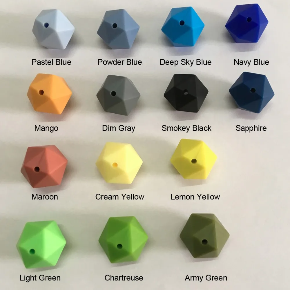 icosahedron silicone teething beads