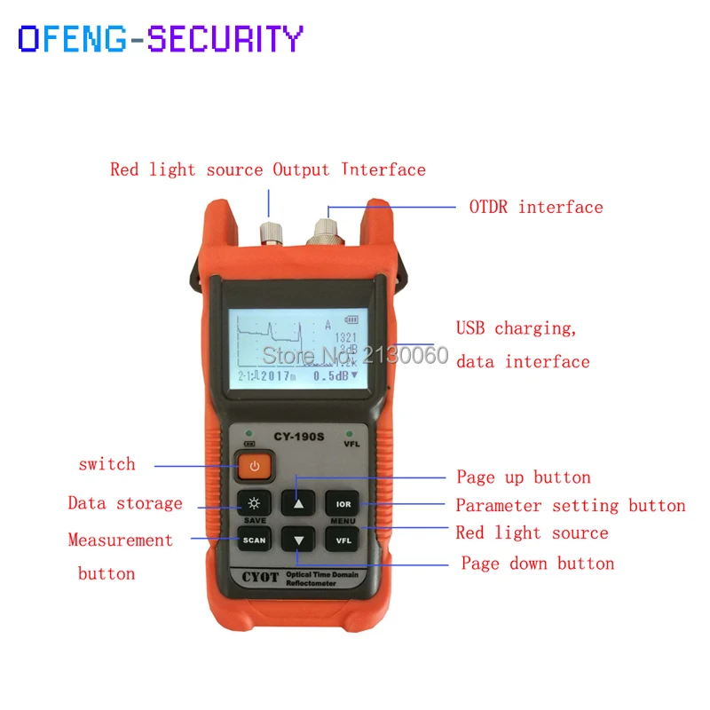 Дешевые Мини OTDR CY190S портативный OTDR 60 км волокно найти тестер неисправностей 1310nm + 1 мВт VFL волокно тестер неисправностей с FC/разъем для ПК