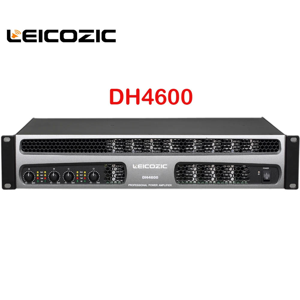 

Leicozic DH4600 4 channel power amplifier 600w x4 pro audio amplifier audio power amp 900w 4ohm for stage concert church stadium