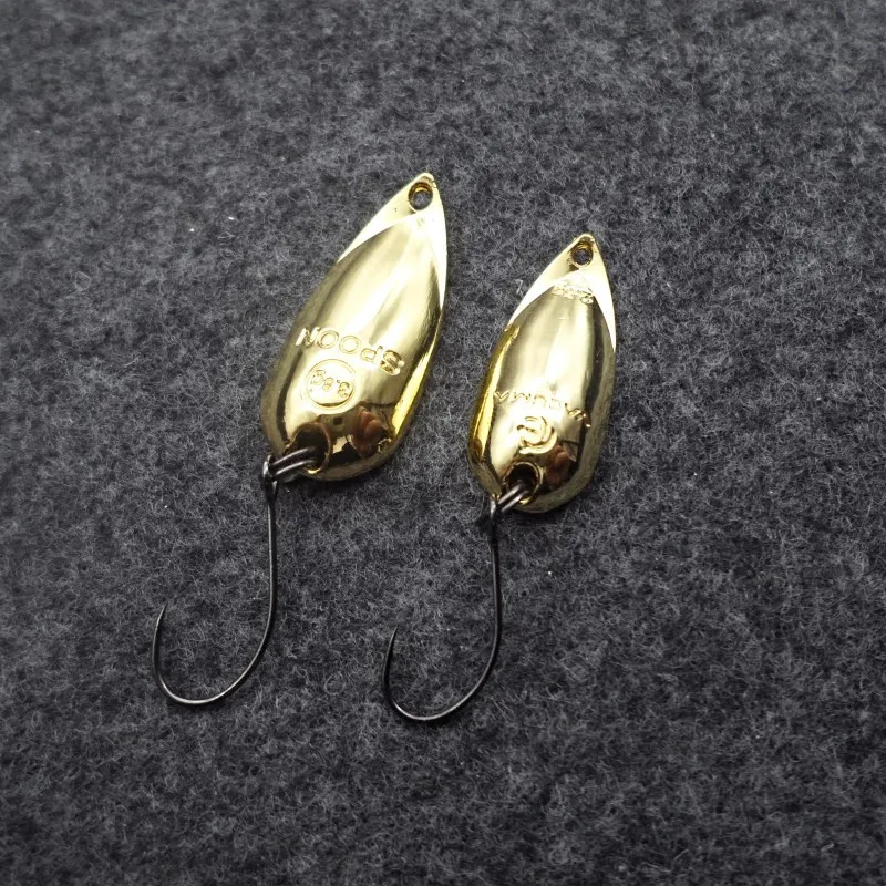 free shipping 3.8g 2.5g colorful trout lure fishing spoon lure single hook metal fishing lure fishing tackle swimbait