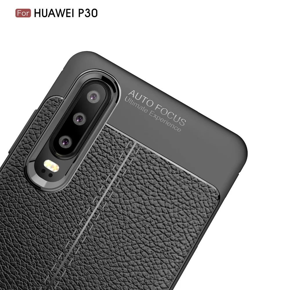 YTIFOU Shockproof TPU With Shinny Line Auto Focus Leather Design Feeling Matte Case Cover For Huawei P30 pro Lite Nova 4E |