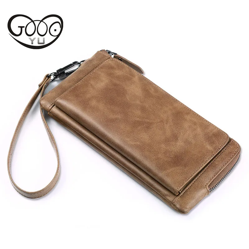 

New cross-style square solid color retro wind men's wallet first layer of leather multi-card bit large-capacity mobile wallet