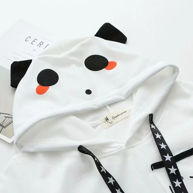 Женские толстовки с капюшоном MERRY PRETTY и принтом панды пуловеры Kawaii длинными