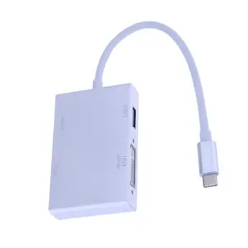 

Type-C to HD Multimedia Interface+ VGA+ DVI+ USB 3.0 Adapter for MacBook