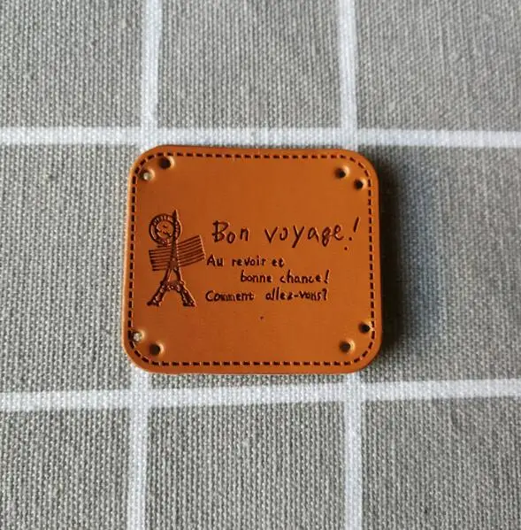 Free shipping Wholesale high quality leather labels/tags hand made embossed leather labels for ...