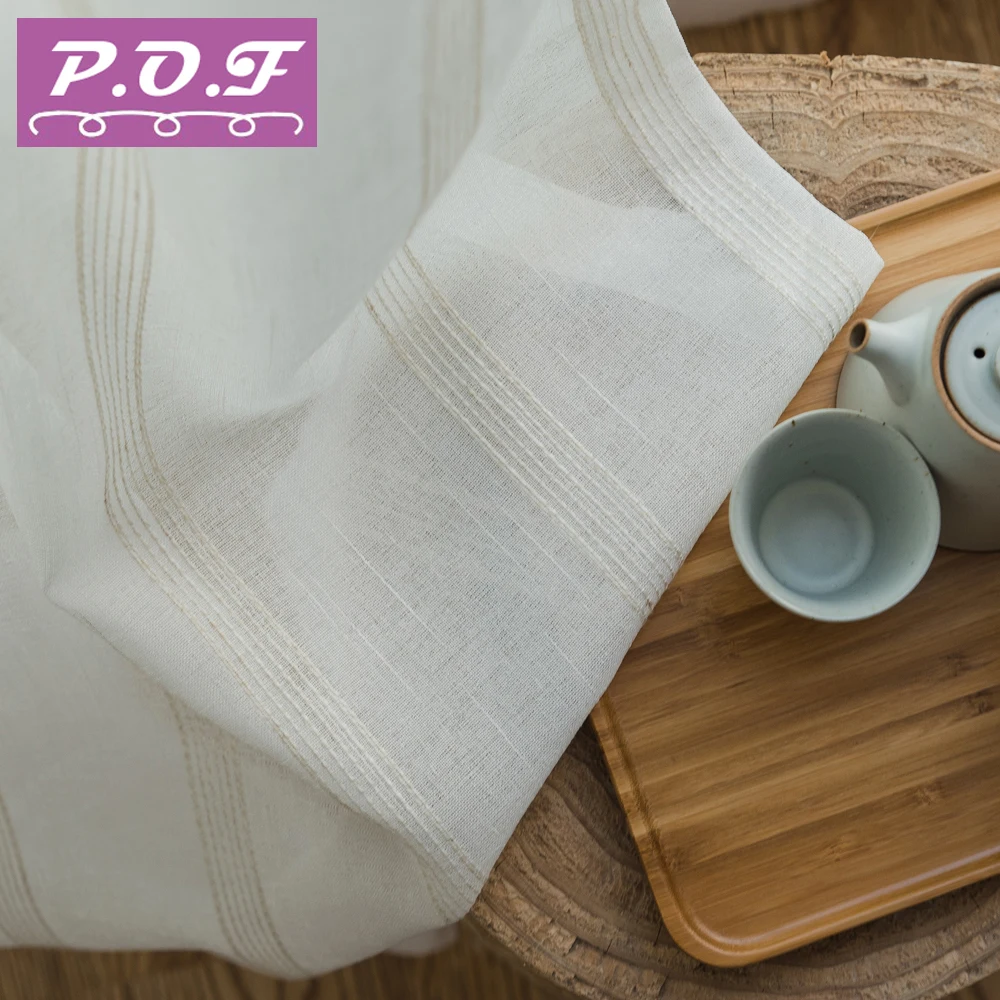 

P.O.F Tulle for living room or bedroom sheer voile curtains for bedroom window treatment curtain european style spring design