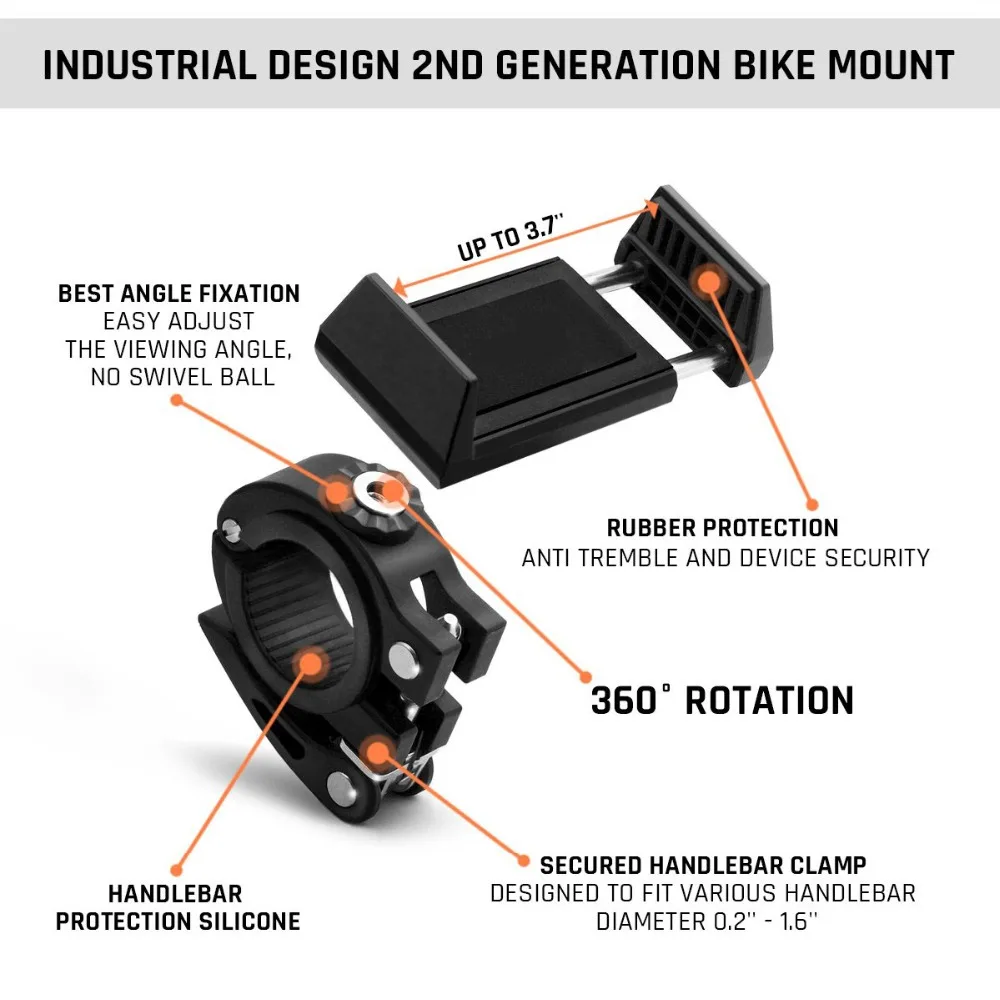 Крепление для телефона и мотоцикла держатель для сотового телефона 2-го поколения для iPhone samsung Galaxy gps Горный Дорожный велосипед