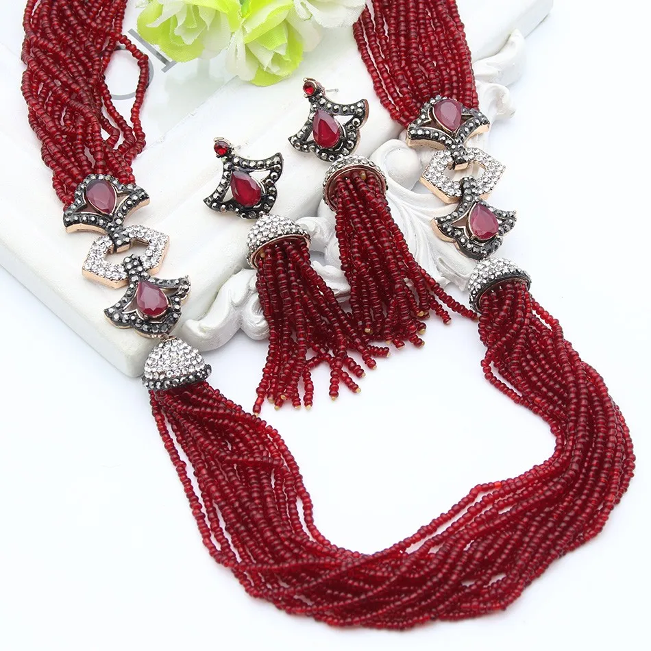 Женское Ожерелье из эпоксидной смолы в турецком стиле|bridal jewelry|india bridal jewelryjewelry sets |