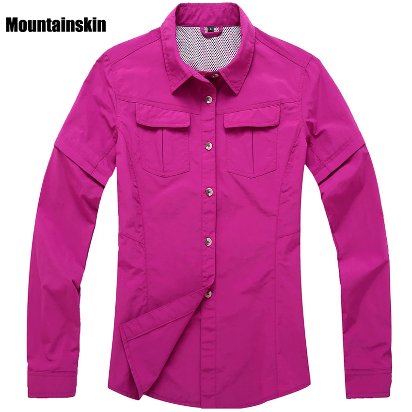 

2018 Women Removable Sleeve Quick Drying Shirts Sports Clothes Outdoor Breathable Hiking Tops Fishing Hiking Shirts RW054
