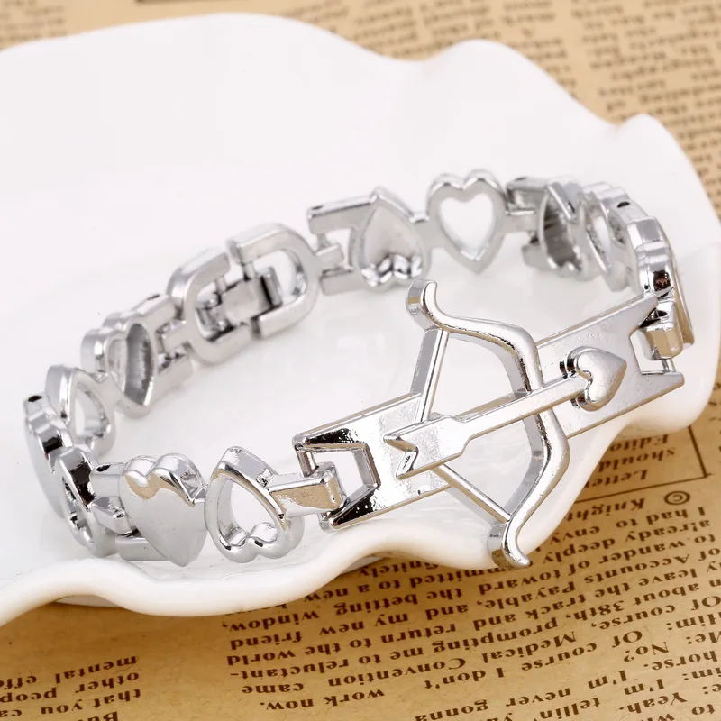 

Personality Silver Chain Bracelet Bangles For Women Bow and Arrow Design Stainless Steel Charm Bracelet Lover's Jewelry