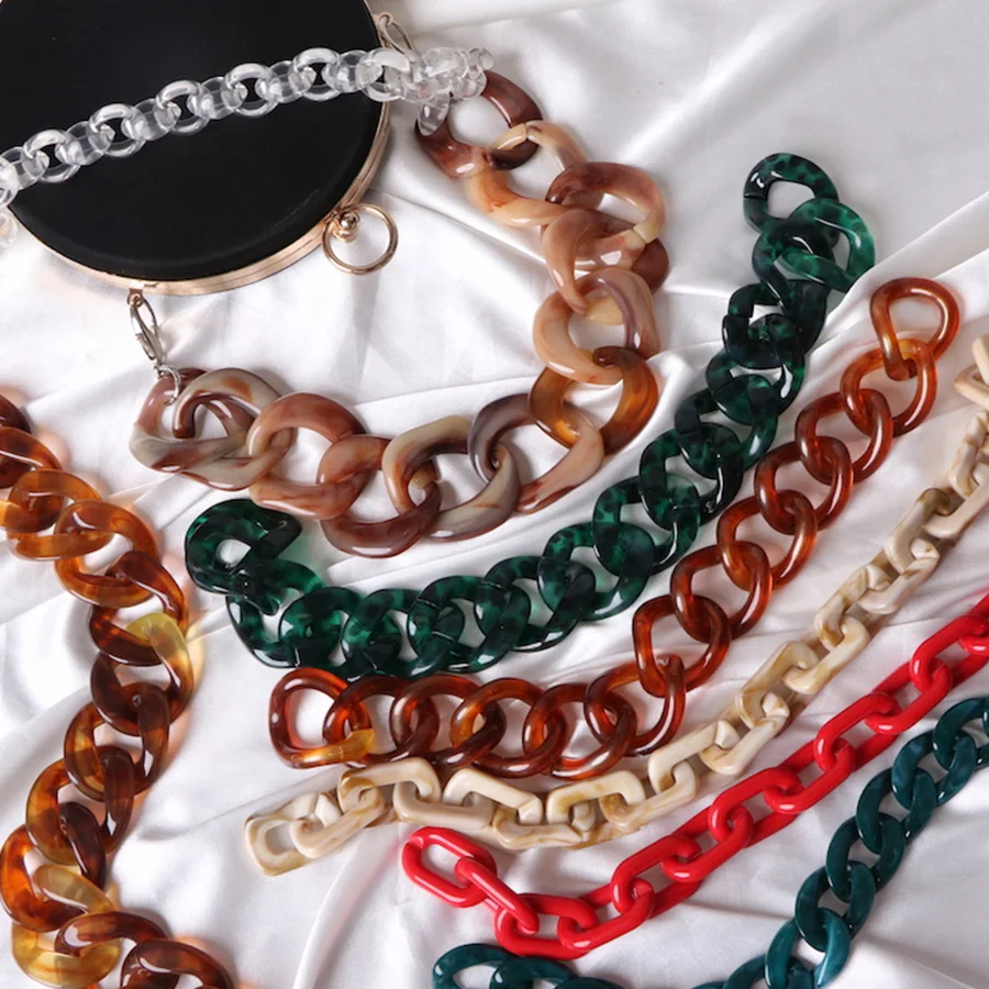 INS Acrylic Chains Bag Strap Shoulder Belt Resin Handbags Belt Purse Straps Handle Bag Accessories Bamboo Bag Acrylic Detachable
