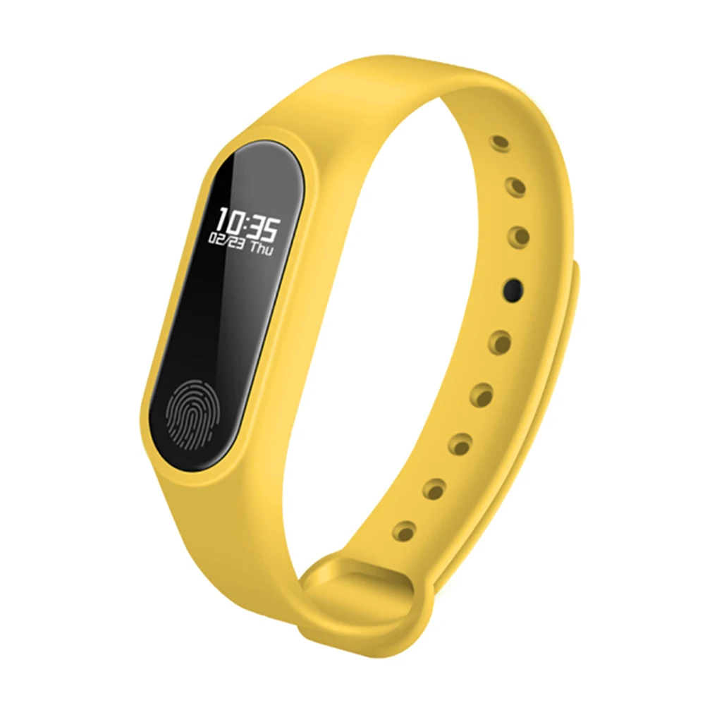 Смарт-браслет M2 монитор сердечного ритма фитнес-трекер спортивный Шагомер Bluetooth Смарт-браслет для IOS Android - Цвет: Цвет: желтый