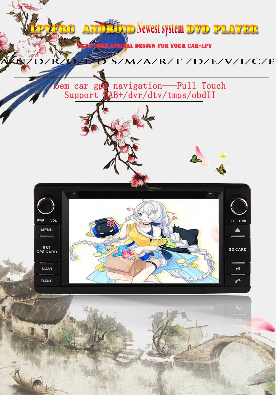 Cheap 2 Din 1024*600 Android 9.0 System 8 Core Car GPS DVD Head Unit for Mitsubishi Outlander Lancer ASX Pajero 2013 - 2016 Multimedia 2