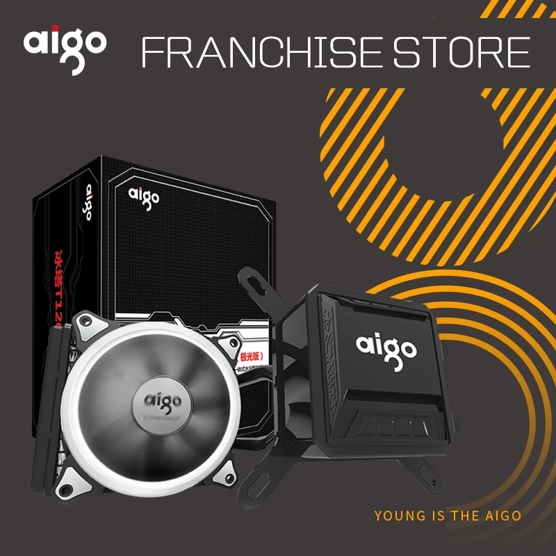 Aigo Liquid CPU Cooler All-In-One Water Cooling 120mm PWM Fan LED Light desktop computer case radiator LGA 775/115x/AM2/AM3/AM4