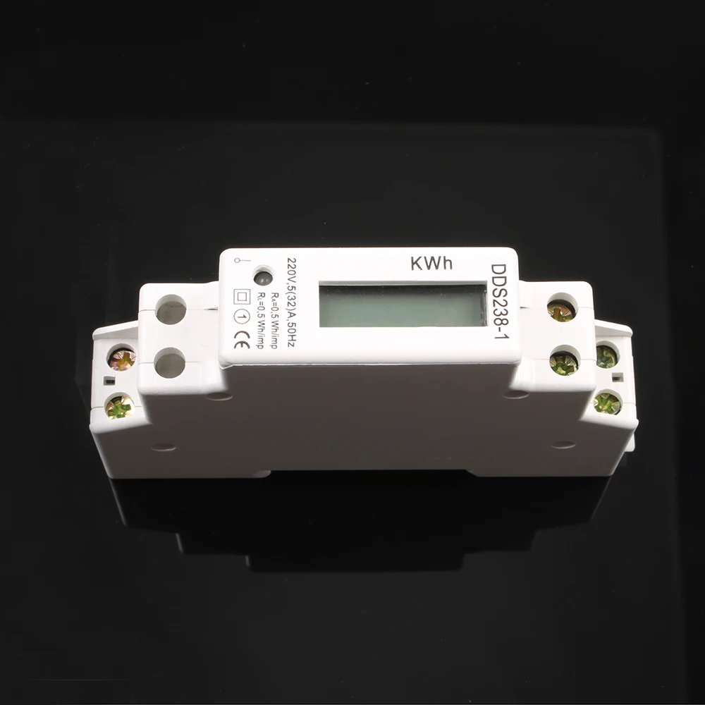 Умный дом DDS238 1 LCD 5 (32) 230VAC 50 Гц одна фаза полюс din рейка киловатт час кВт ч счетчик