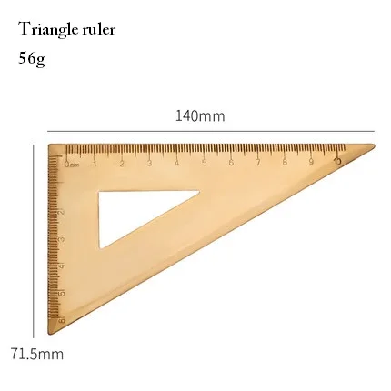 Винтажная латунная линейка треугольная линейка транспортир школьный подарочный набор для детей измерительные инструменты, 12 см 15 см линейка Kawaii Канцелярские аксессуары