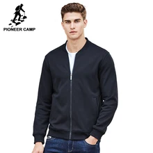 Pioneer Camp New black thick fleece hoodies men brand clothing solid casual zipper sweatshirt male quality 100% cotton 622215
