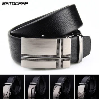 

[BATOORAP]2019 New Fashion Men Luxury Automatic Buckle Belts Strap Male Genuine Leather Jeans Cinturones Hombre Casual Waistband