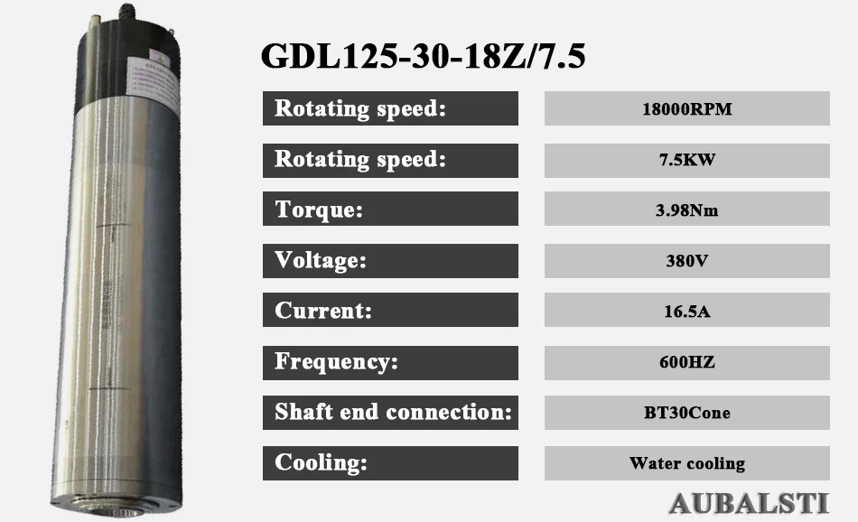 Автоматическое изменение инструмента шпинделя водяного охлаждения шпинделя GDL125-30-18Z/7,5 напряжение 380 В Ток 16.5A GDL125-40-12Z/7,5