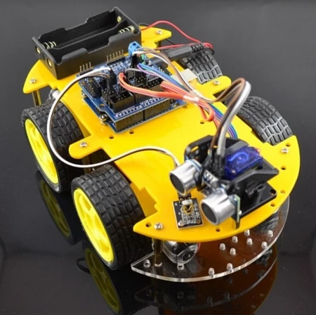 

DIY Robot Car Kit 4WD Smart Car Learning Starter Set Multi-function Bluetooth Car for Arduino