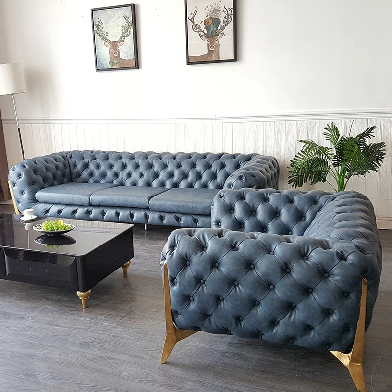

comfortable design blue home living room couch #CE-009