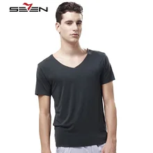 Seven7 бренд Для мужчин майки с v-образным вырезом мягкие удобные модал Повседневное Для мужчин нижнее белье, футболки с коротким рукавом 109G48080