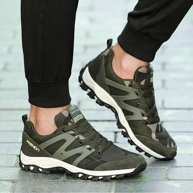 army green running shoes