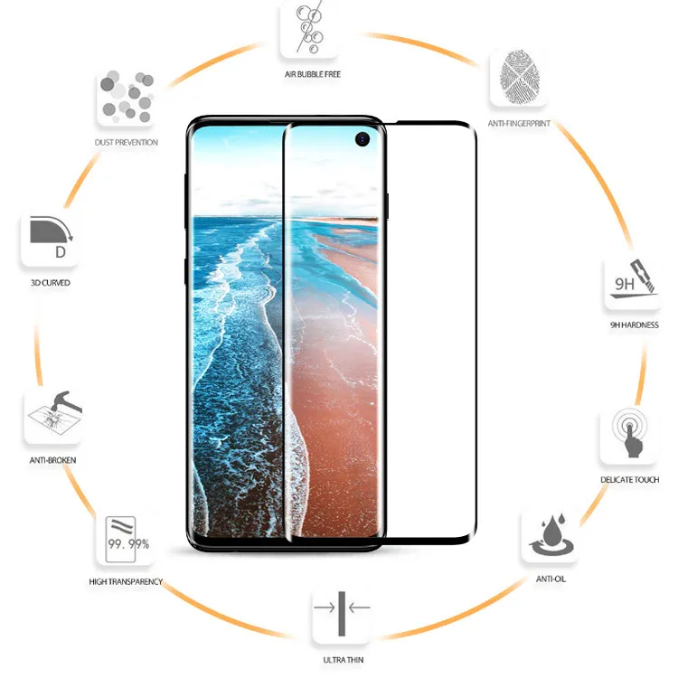 Mobile Privacy Curved Screen Protector For Samsung Galaxy s10 s10 E s10 Plus Tempered Glass