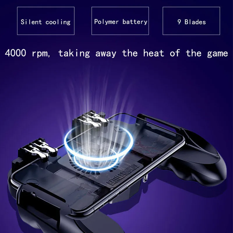  PUBG mobile controller joystick with cooling fan for iphone iOS Android Smartphone gamepad pubg tri