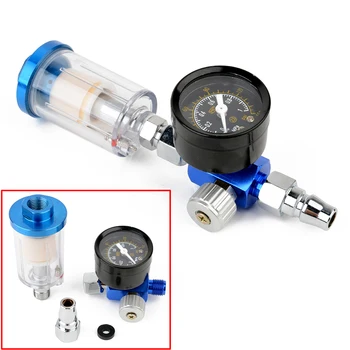 

1Pcs New Scratch Air Pressure Regulator Gauge Spray Tool & In-Line Water Trap Filter Pneumatic Tool 1/4" Thread