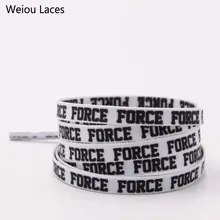 Weiou новые фантастические печатные шнурки с буквой силы кроссовки спортивная обувь со шнурками 7 мм ширина черный белый красный цвет шнурки
