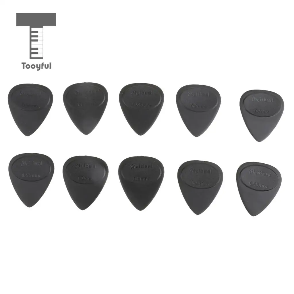 Black Acoustic Guitar Picks Different thickness Non-Slip Plectrums Accessory for Bass Ukulele Mandolin Guitars 10Pcs