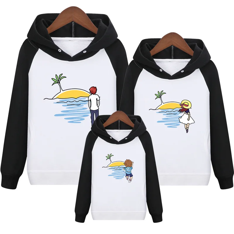 2019 Family Matching Outfits Cotton Hoodies Mom Dad Daughter Son Sweatshirt Autumn Family Clothes Mother Father Kids Hoodies (9)