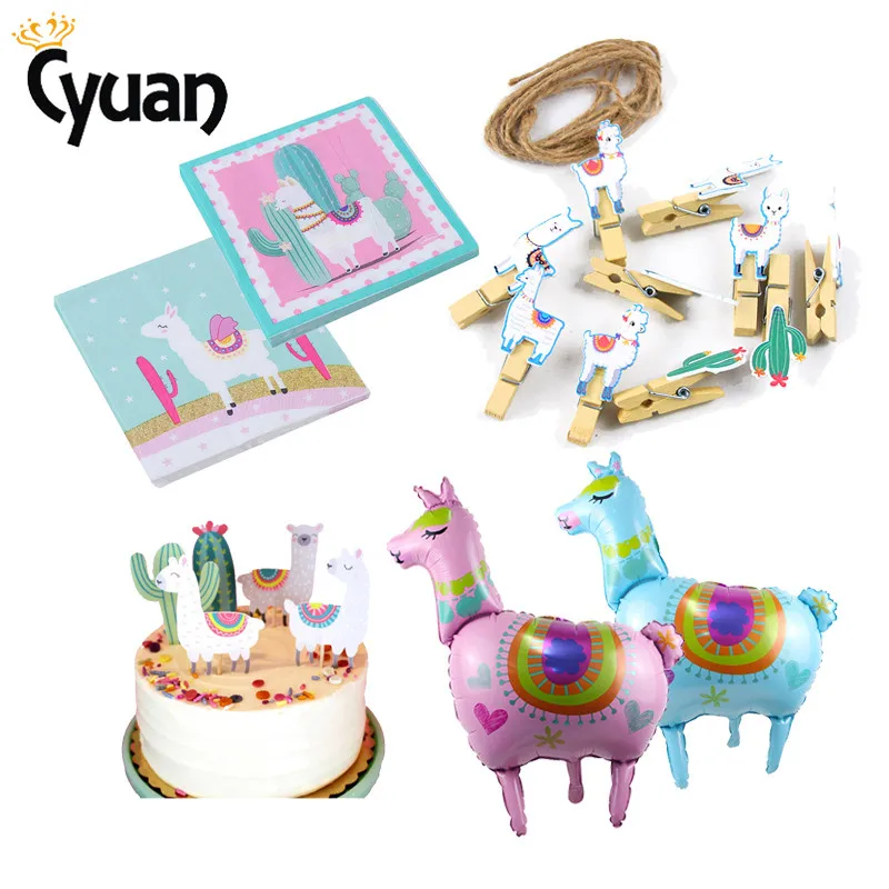 

Cartoon Animal Alpaca Llama Foil Balloons Wedding Baby Shower Birthday Party Decor Helium Globos Jungle Summer Party Supplies
